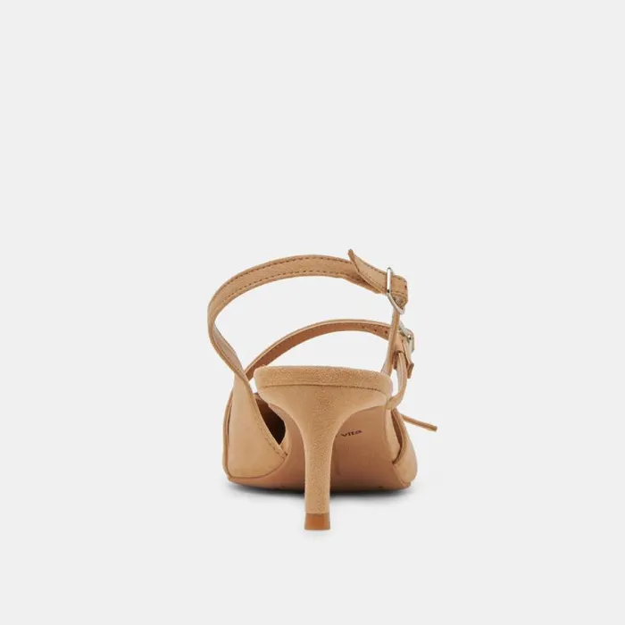 Dolce Vita Pamla Mid Heels Tan Suede Women Heels