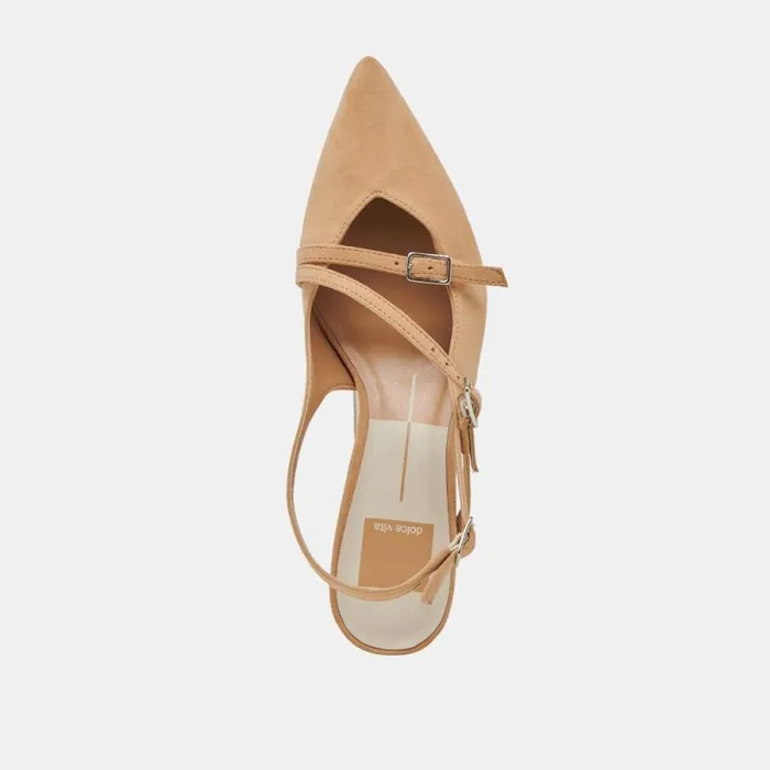 Dolce Vita Pamla Mid Heels Tan Suede Women Heels