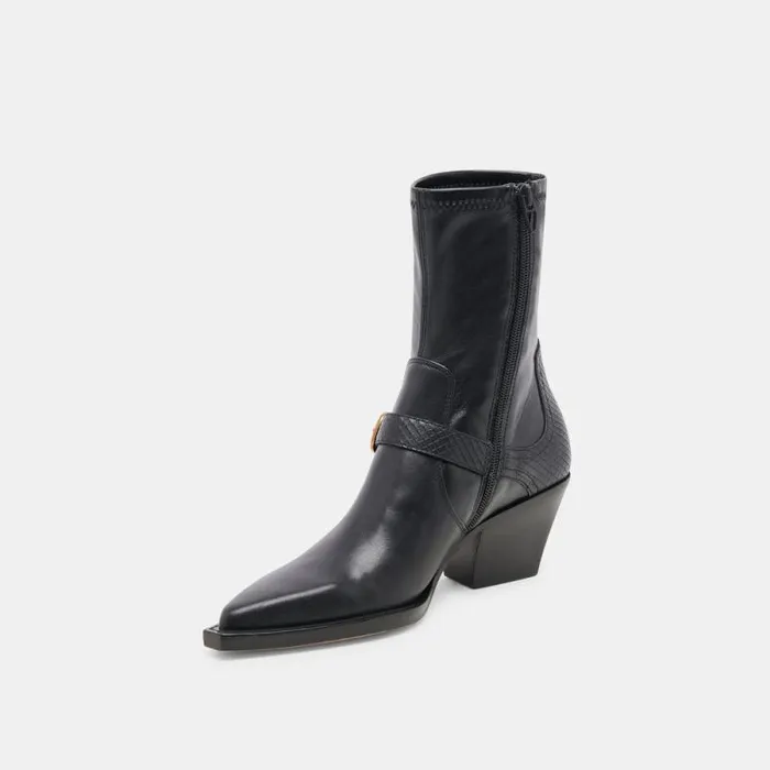 Dolce Vita Rave Wide Calf Boots Black Leather Women Boots and Booties