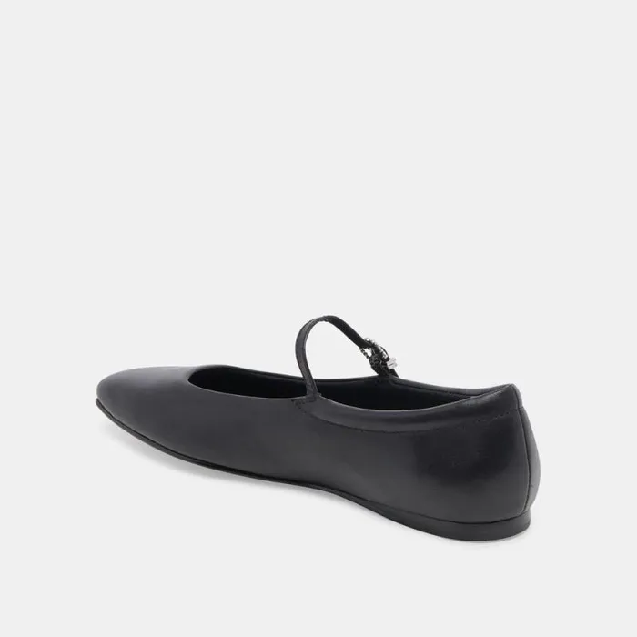 Dolce Vita Reyes Ballet Flats Black Leather Women Flats and Loafers