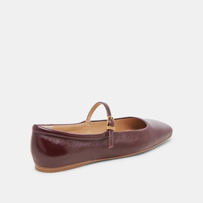 Dolce Vita Reyes Ballet Flats Cranberry Crinkle Patent Women Flats and Loafers