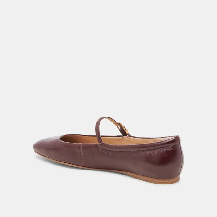 Dolce Vita Reyes Ballet Flats Cranberry Crinkle Patent Women Flats and Loafers