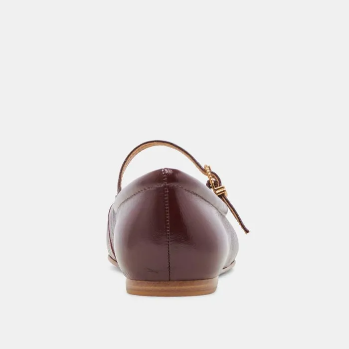 Dolce Vita Reyes Ballet Flats Cranberry Crinkle Patent Women Flats and Loafers