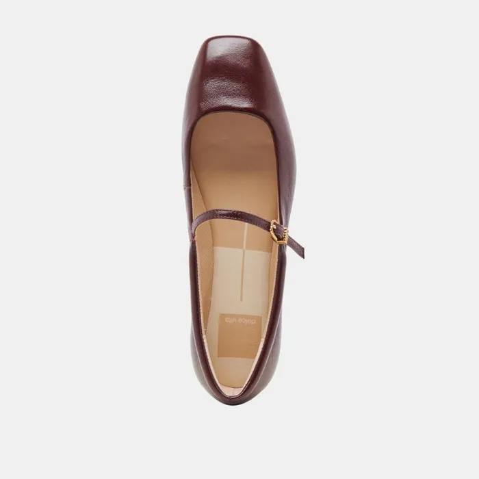 Dolce Vita Reyes Ballet Flats Cranberry Crinkle Patent Women Flats and Loafers
