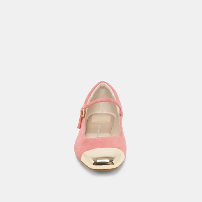 Dolce Vita Reyes Toe Cap Ballet Flats Coral Suede Women Flats and Loafers