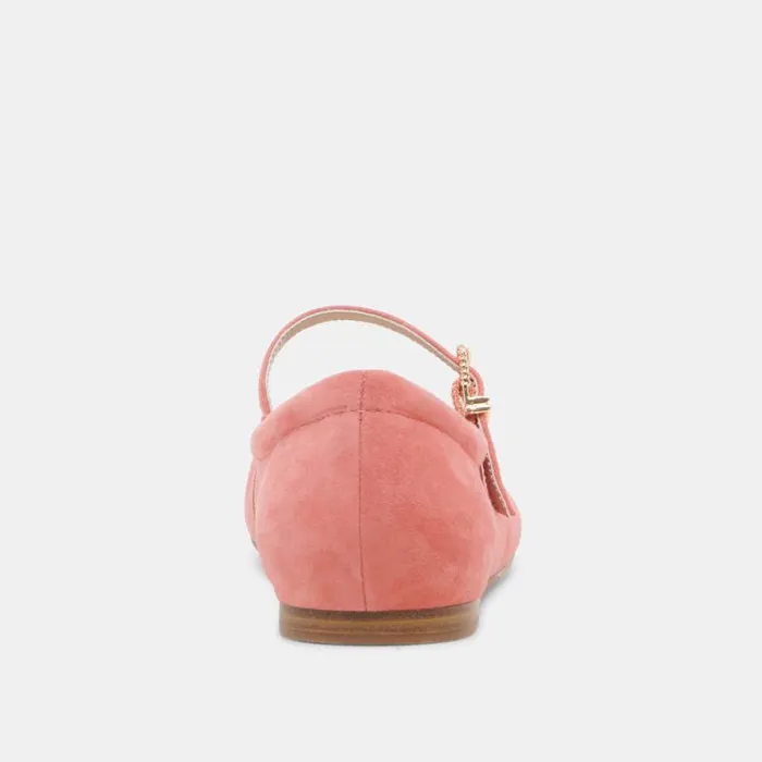 Dolce Vita Reyes Toe Cap Ballet Flats Coral Suede Women Flats and Loafers