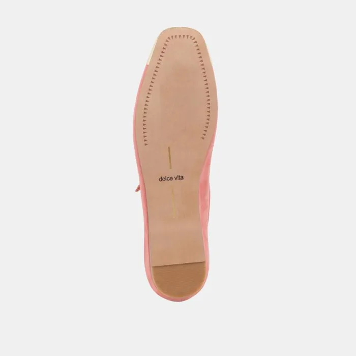 Dolce Vita Reyes Toe Cap Ballet Flats Coral Suede Women Flats and Loafers