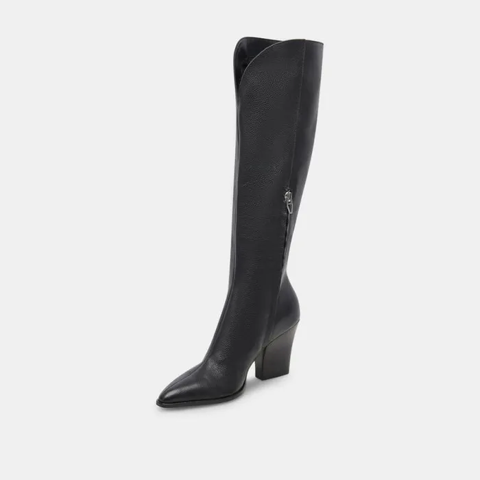 Dolce Vita Rocky Boots Black Leather Women Boots and Booties