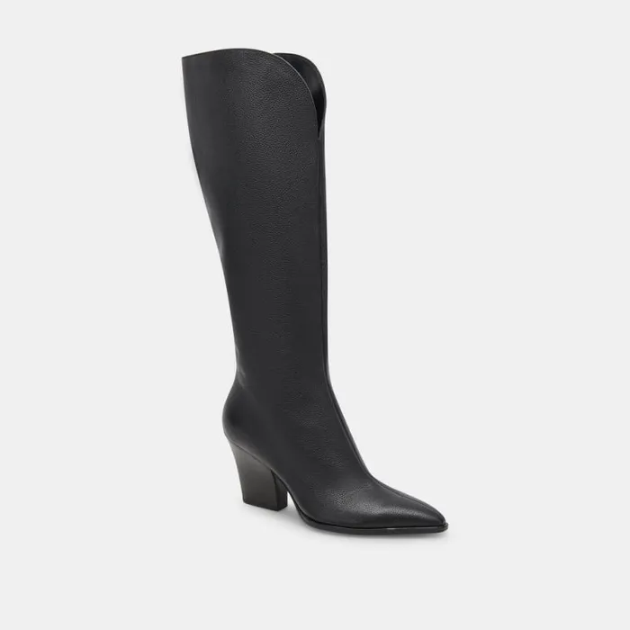Dolce Vita Rocky Boots Black Leather Women Boots and Booties