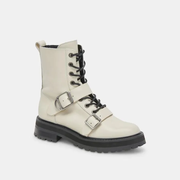 Dolce Vita Ronson Boots Off White Leather Women Boots and Booties