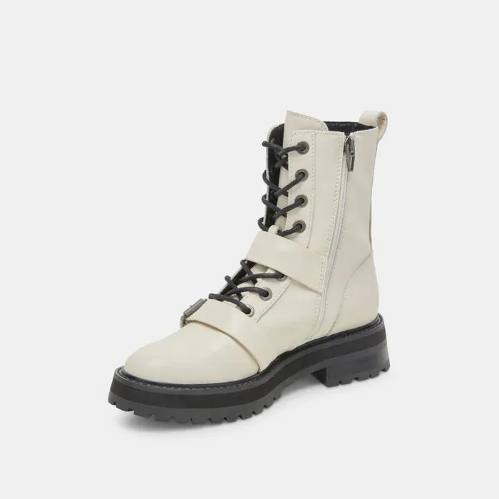 Dolce Vita Ronson Boots Off White Leather Women Boots and Booties