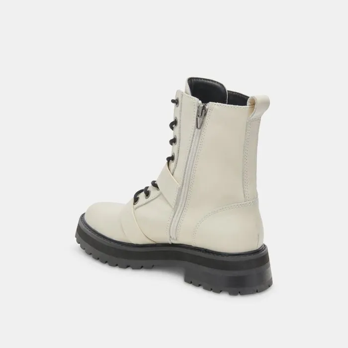 Dolce Vita Ronson Boots Off White Leather Women Boots and Booties