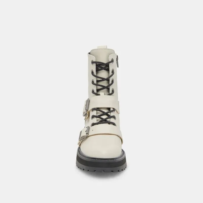 Dolce Vita Ronson Boots Off White Leather Women Boots and Booties