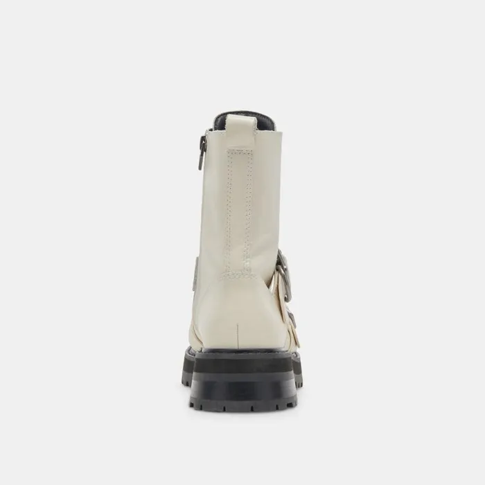 Dolce Vita Ronson Boots Off White Leather Women Boots and Booties