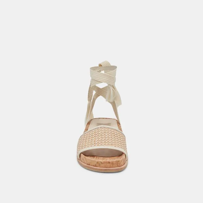 Dolce Vita Salacy Sandals White Natural Raffia Women Sandals