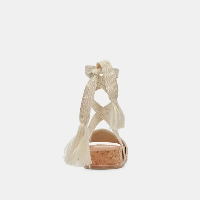 Dolce Vita Salacy Sandals White Natural Raffia Women Sandals