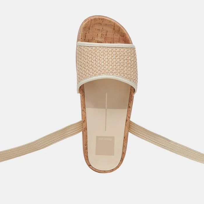 Dolce Vita Salacy Sandals White Natural Raffia Women Sandals