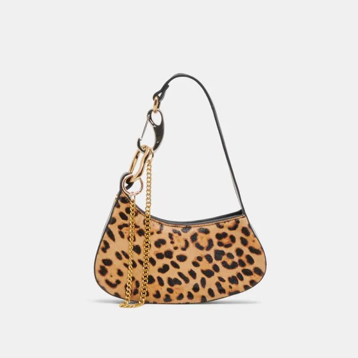 Dolce Vita Silvie Shoulder Bag Leopard Calf Hair Women Handbags