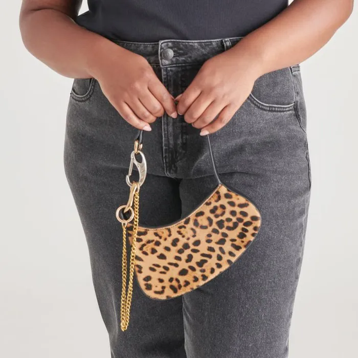Dolce Vita Silvie Shoulder Bag Leopard Calf Hair Women Handbags