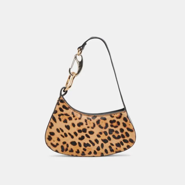 Dolce Vita Silvie Shoulder Bag Leopard Calf Hair Women Handbags