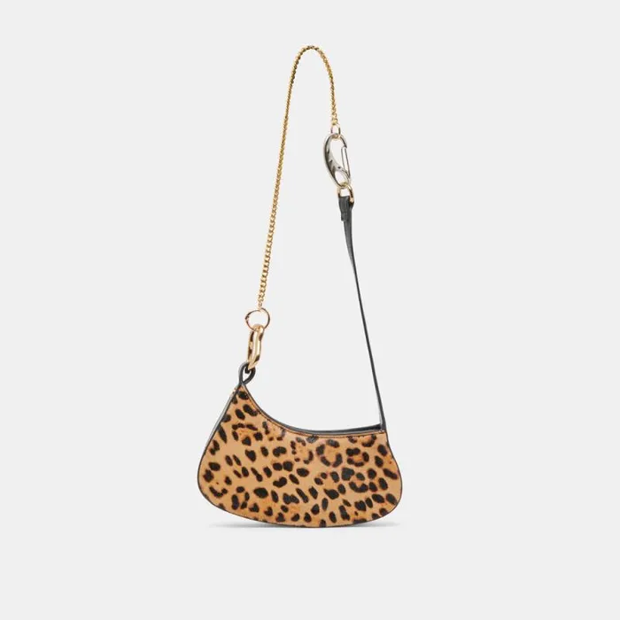 Dolce Vita Silvie Shoulder Bag Leopard Calf Hair Women Handbags