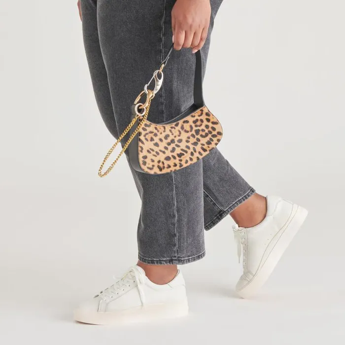 Dolce Vita Silvie Shoulder Bag Leopard Calf Hair Women Handbags
