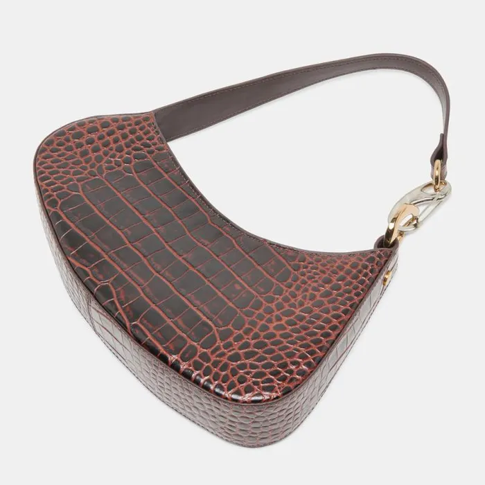 Dolce Vita Skylar Shoulder Bag Chocolate Croco Leather Women Handbags