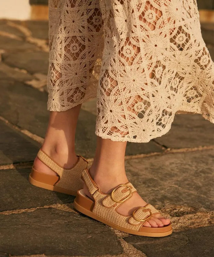 Dolce Vita Starla Sandals Tan Multi Woven Women Sandals