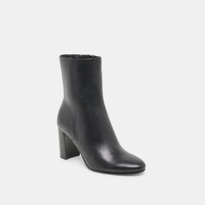 Dolce Vita Suzy Booties Black Leather Women Boots and Booties