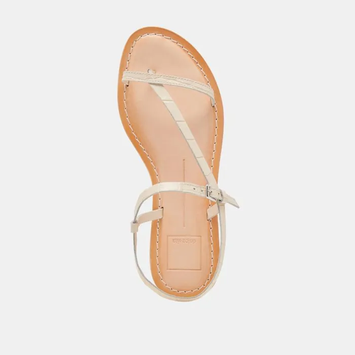 Dolce Vita Wandre Sandals Bone Embossed Leather Women Sandals