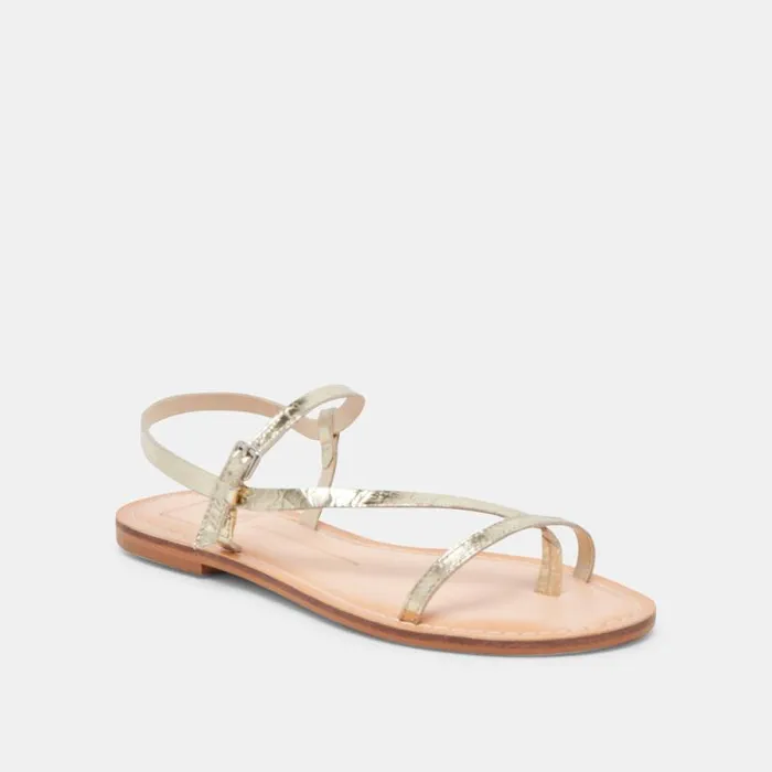 Dolce Vita Wandre Sandals Distressed Leather Gold Women Sandals