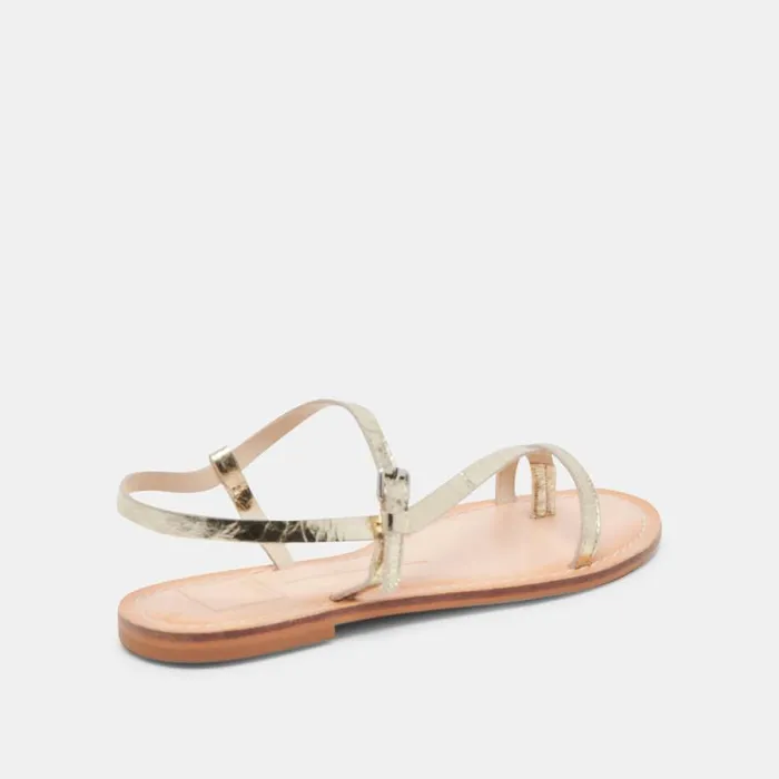 Dolce Vita Wandre Sandals Distressed Leather Gold Women Sandals