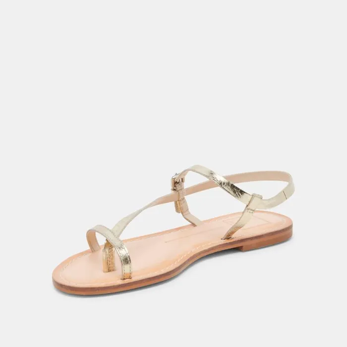 Dolce Vita Wandre Sandals Distressed Leather Gold Women Sandals