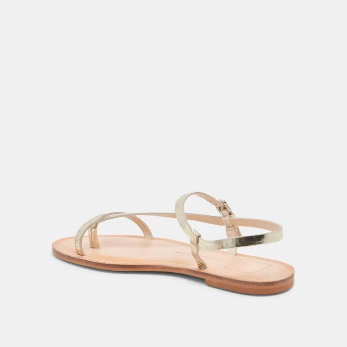 Dolce Vita Wandre Sandals Distressed Leather Gold Women Sandals