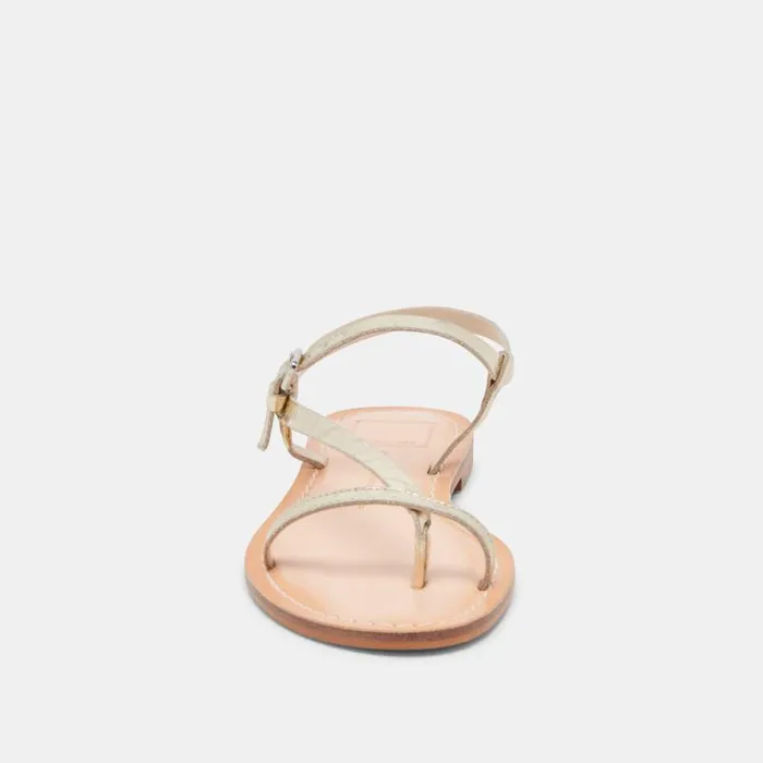 Dolce Vita Wandre Sandals Distressed Leather Gold Women Sandals