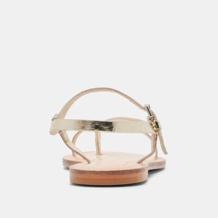 Dolce Vita Wandre Sandals Distressed Leather Gold Women Sandals