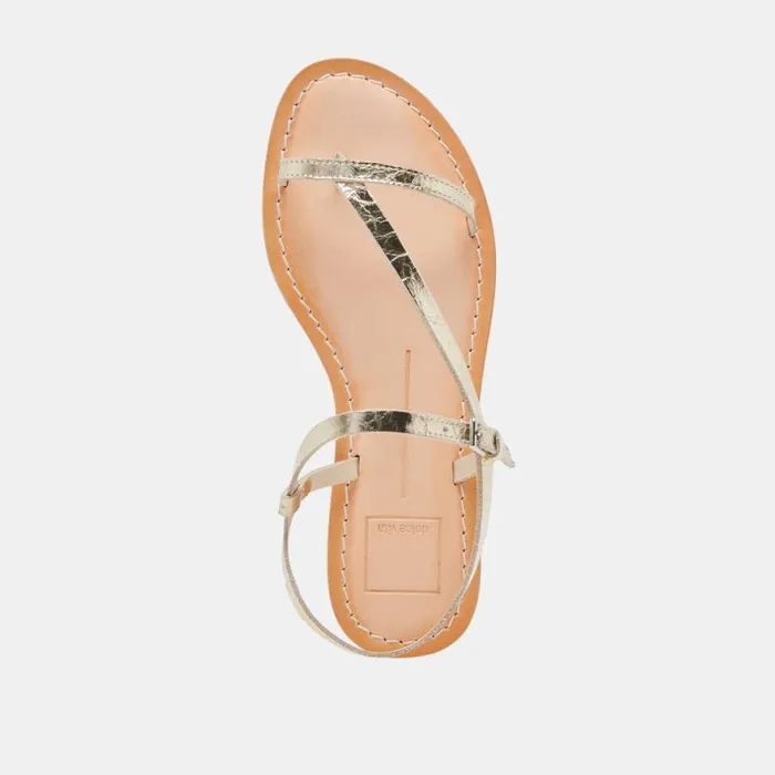 Dolce Vita Wandre Sandals Distressed Leather Gold Women Sandals