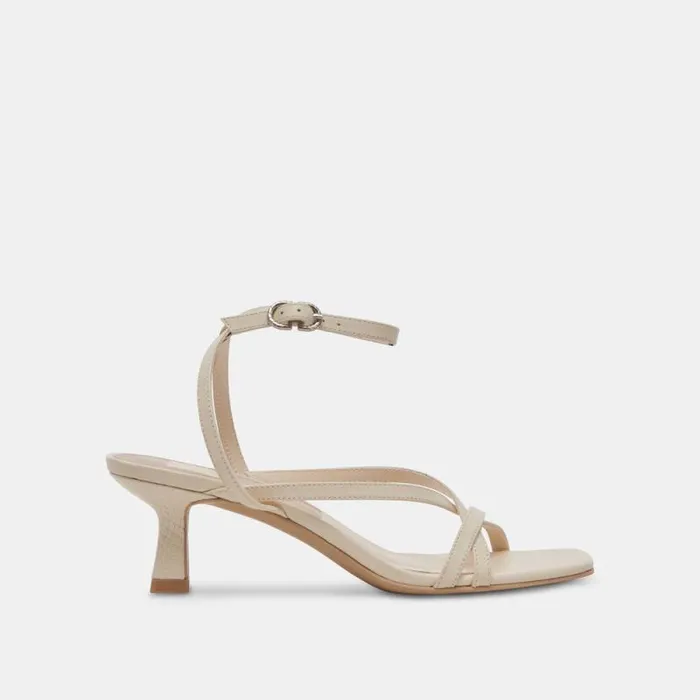 Dolce Vita Zamal Heels Creme Leather Women Sandals