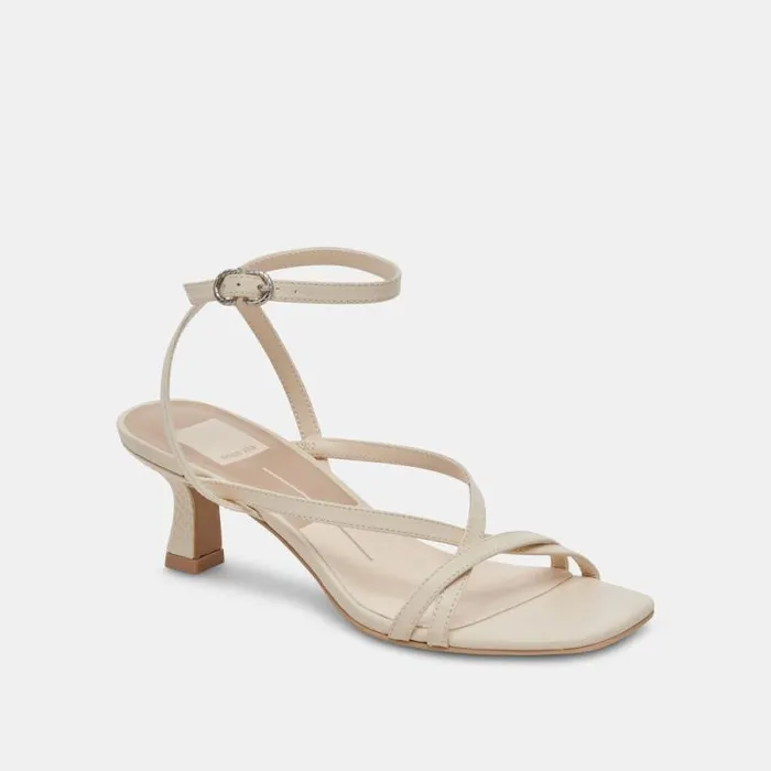 Dolce Vita Zamal Heels Creme Leather Women Sandals