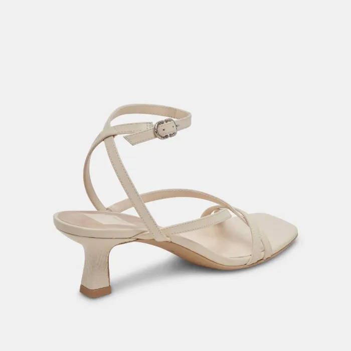Dolce Vita Zamal Heels Creme Leather Women Sandals
