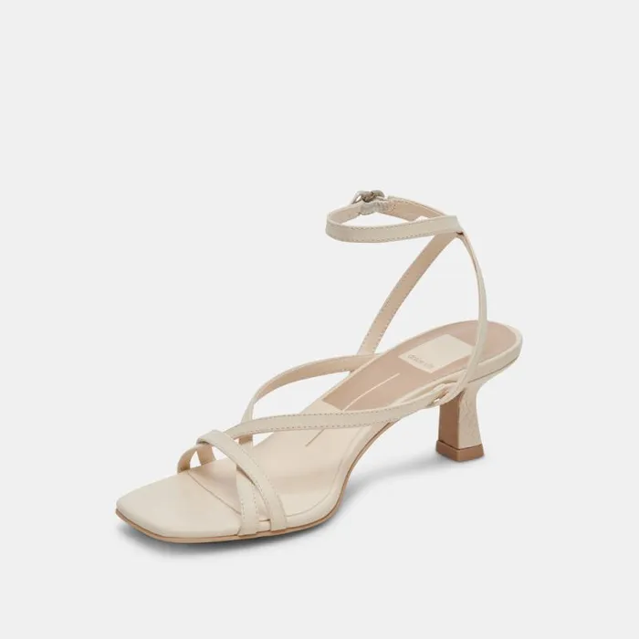 Dolce Vita Zamal Heels Creme Leather Women Sandals