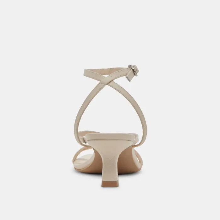 Dolce Vita Zamal Heels Creme Leather Women Sandals