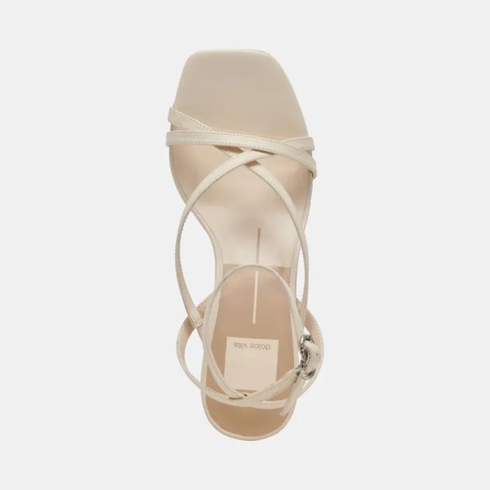 Dolce Vita Zamal Heels Creme Leather Women Sandals