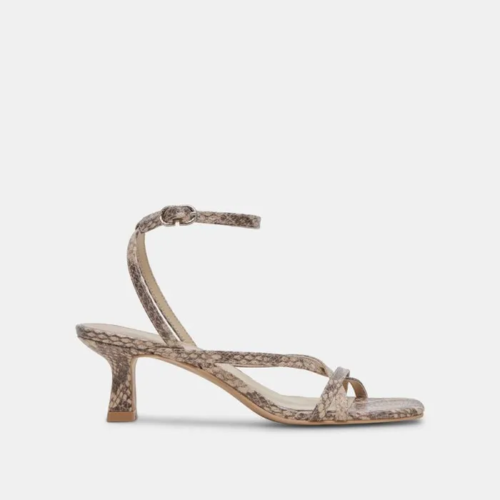 Dolce Vita Zamal Heels Sand Snake Embossed Women Heels