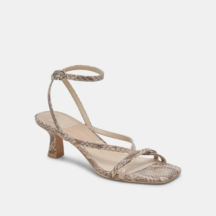 Dolce Vita Zamal Heels Sand Snake Embossed Women Heels