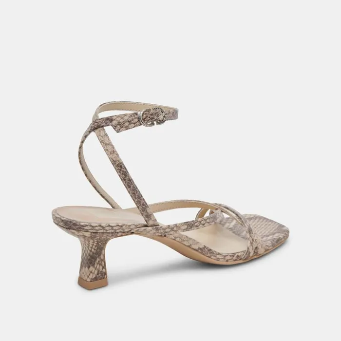 Dolce Vita Zamal Heels Sand Snake Embossed Women Heels