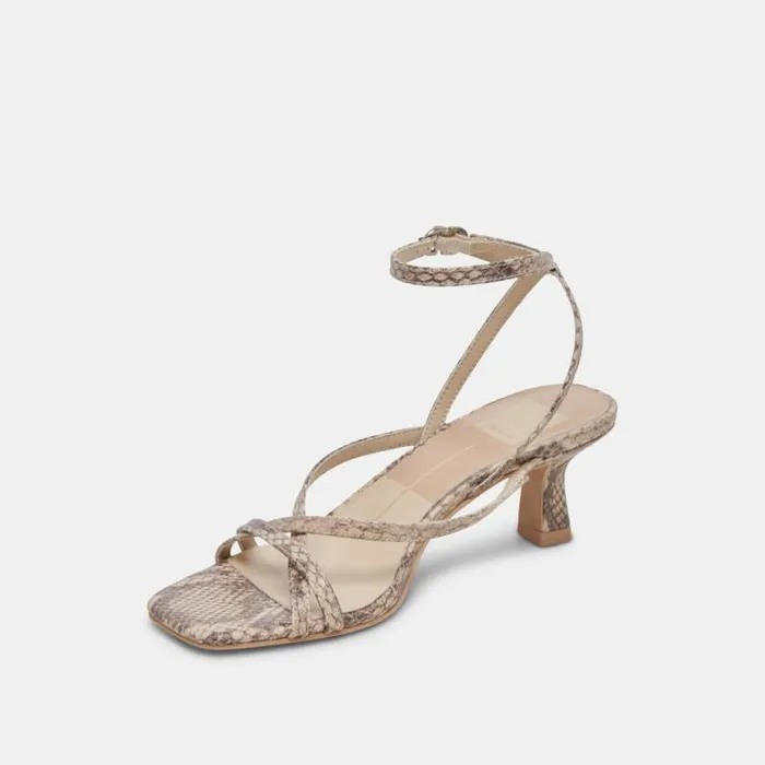Dolce Vita Zamal Heels Sand Snake Embossed Women Heels