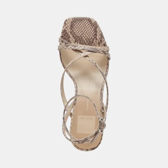 Dolce Vita Zamal Heels Sand Snake Embossed Women Heels