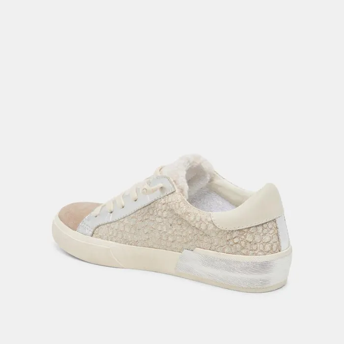 Dolce Vita Zina Plush Sneakers Stone Calf Hair Women Sneakers