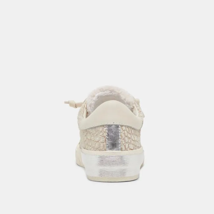 Dolce Vita Zina Plush Sneakers Stone Calf Hair Women Sneakers